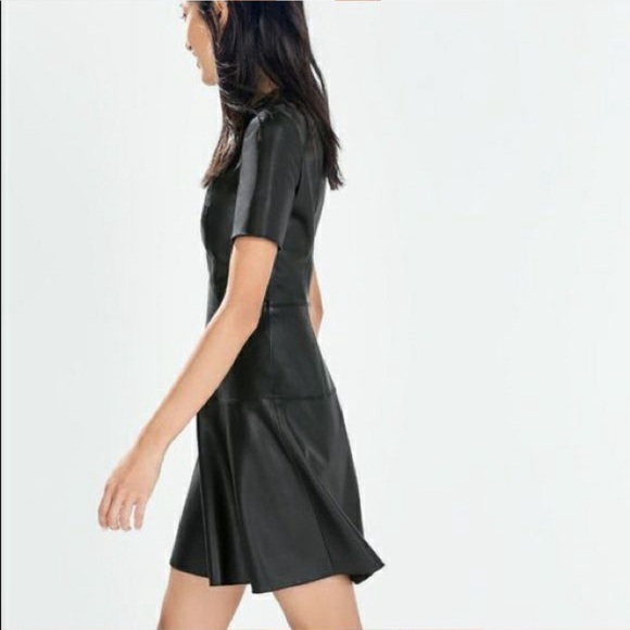 Zara Women’s Faux leather black dress size SMALL. - Picture 2 of 6